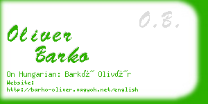 oliver barko business card